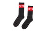 Odyssey Futura Crew Socks (Black/Red Stripes)