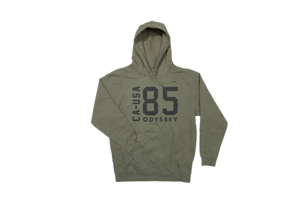 Odyssey Import Pullover Hoodie (Olive with Black Ink)