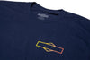 Sunday Big S Tee (Navy with Red/Yellow Fade Ink)